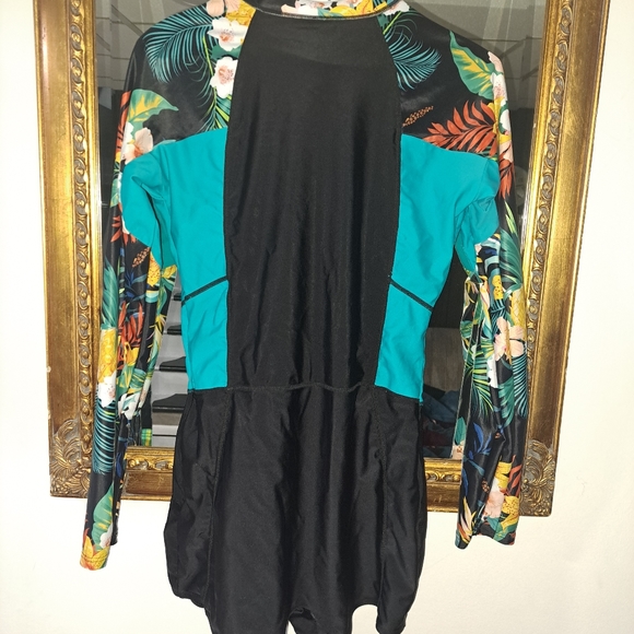 Women's One Piece Rash Guard Swimsuit UV Sun Protection Long Sleeve Surfing suit - Picture 3 of 10